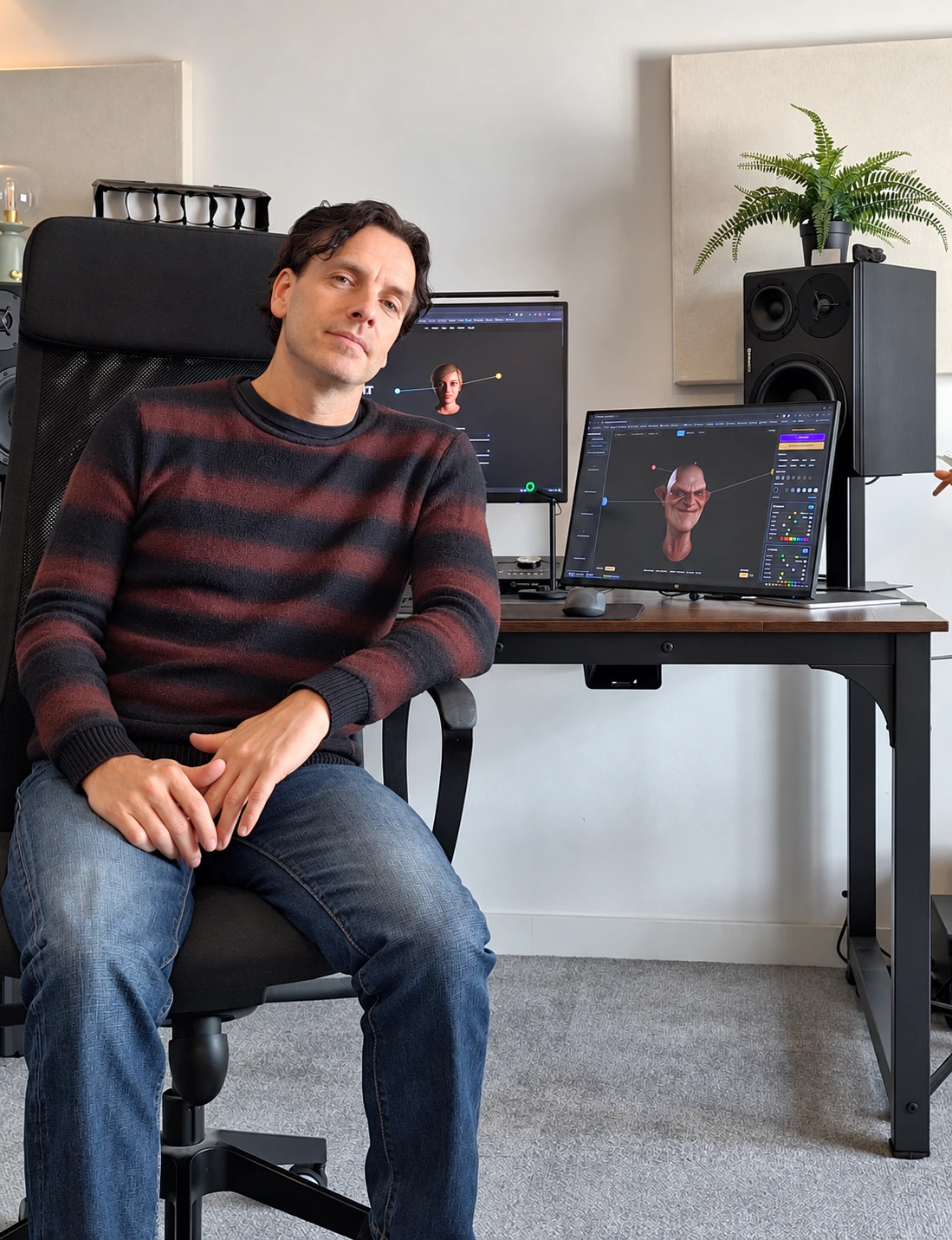 Franck, creator of Lumen Tool, in his workspace